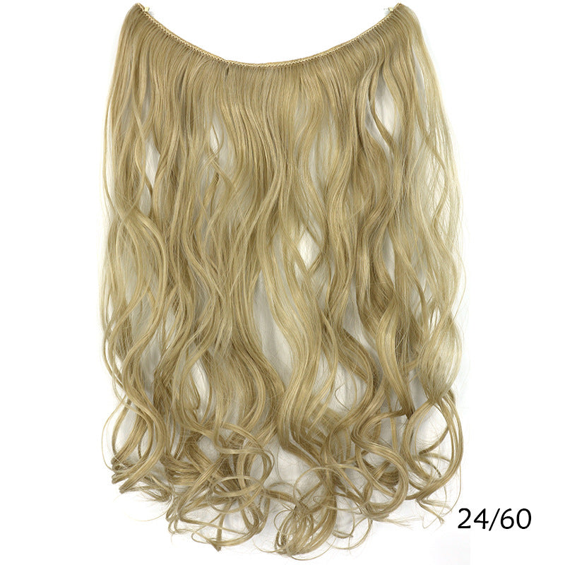 Seamless Hair Extension Wig Set for Women - High-Temperature Fiber, Multiple Colors