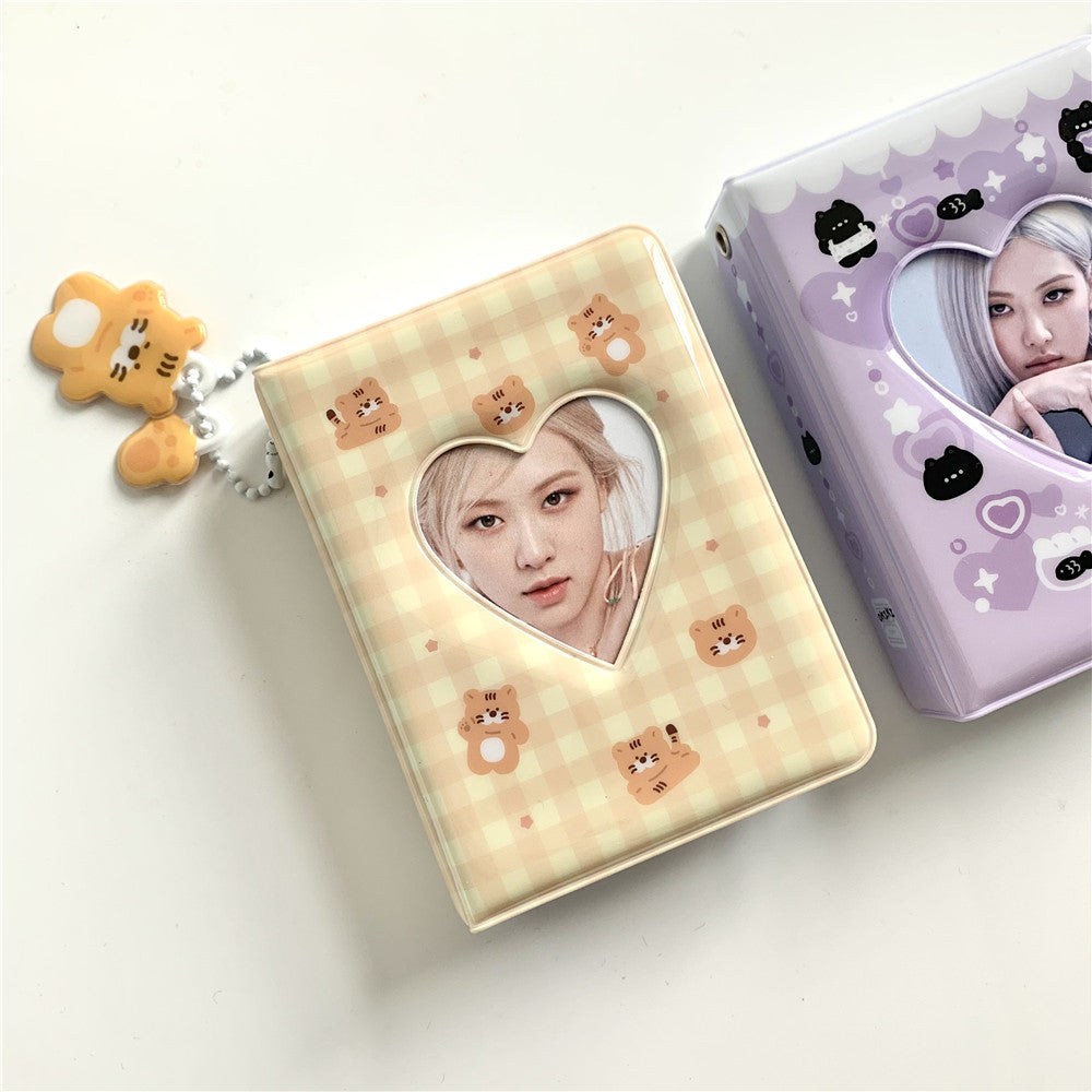 Mini Cartoon Photo Album with PVC Cover - 20 Pages, 7.8x11cm, Multiple Colors