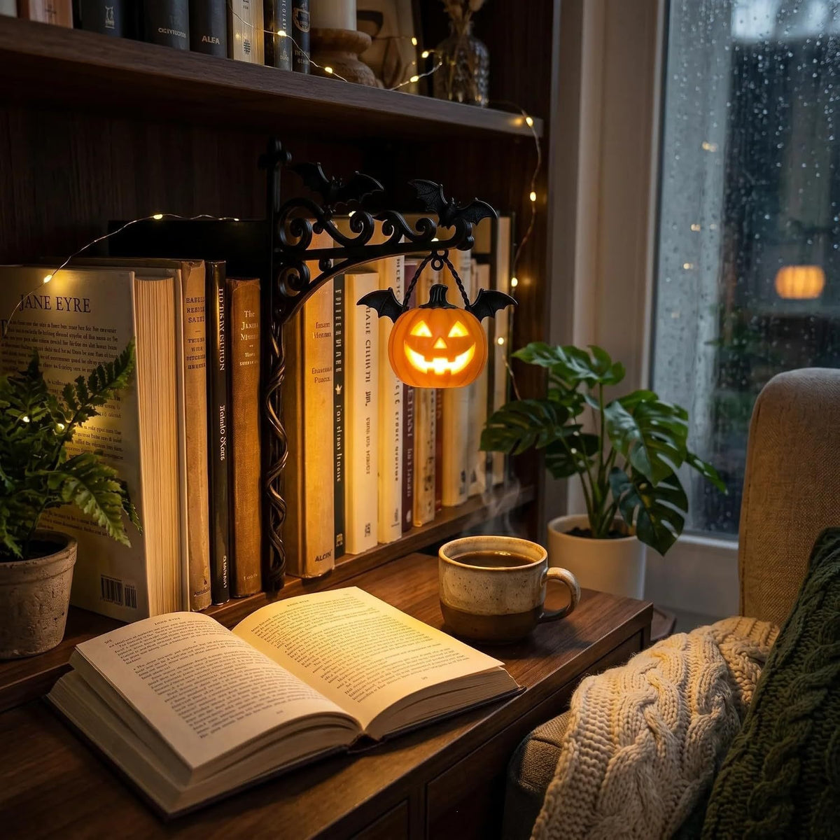 Library Bookshelf Lantern - Minimalist Metal Home Decor & Storage