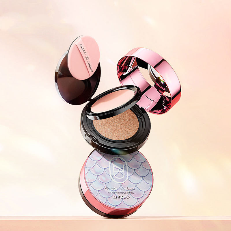 Double Layer Cushion Foundation Concealer Skin Care Makeup - Natural & White