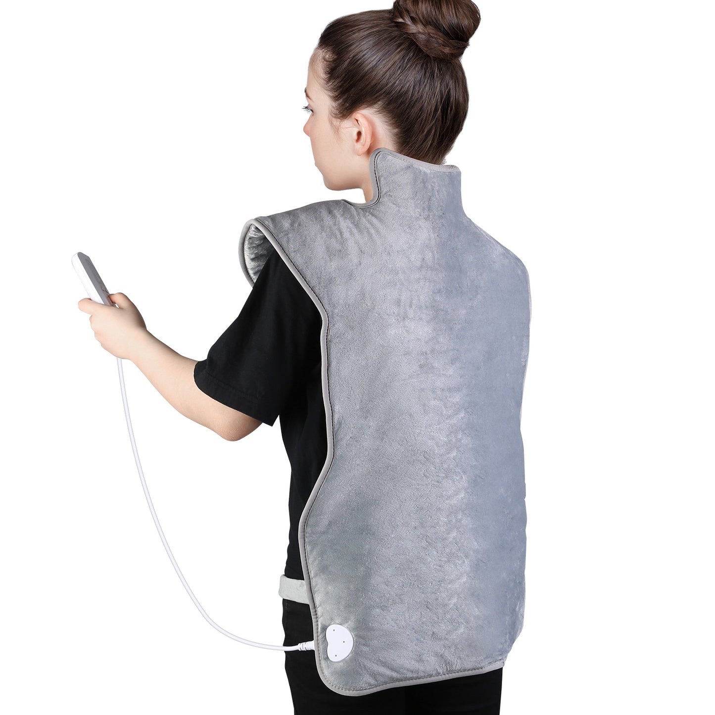 Electric Heating Wrap for Neck and Shoulder Pain Relief - Grey