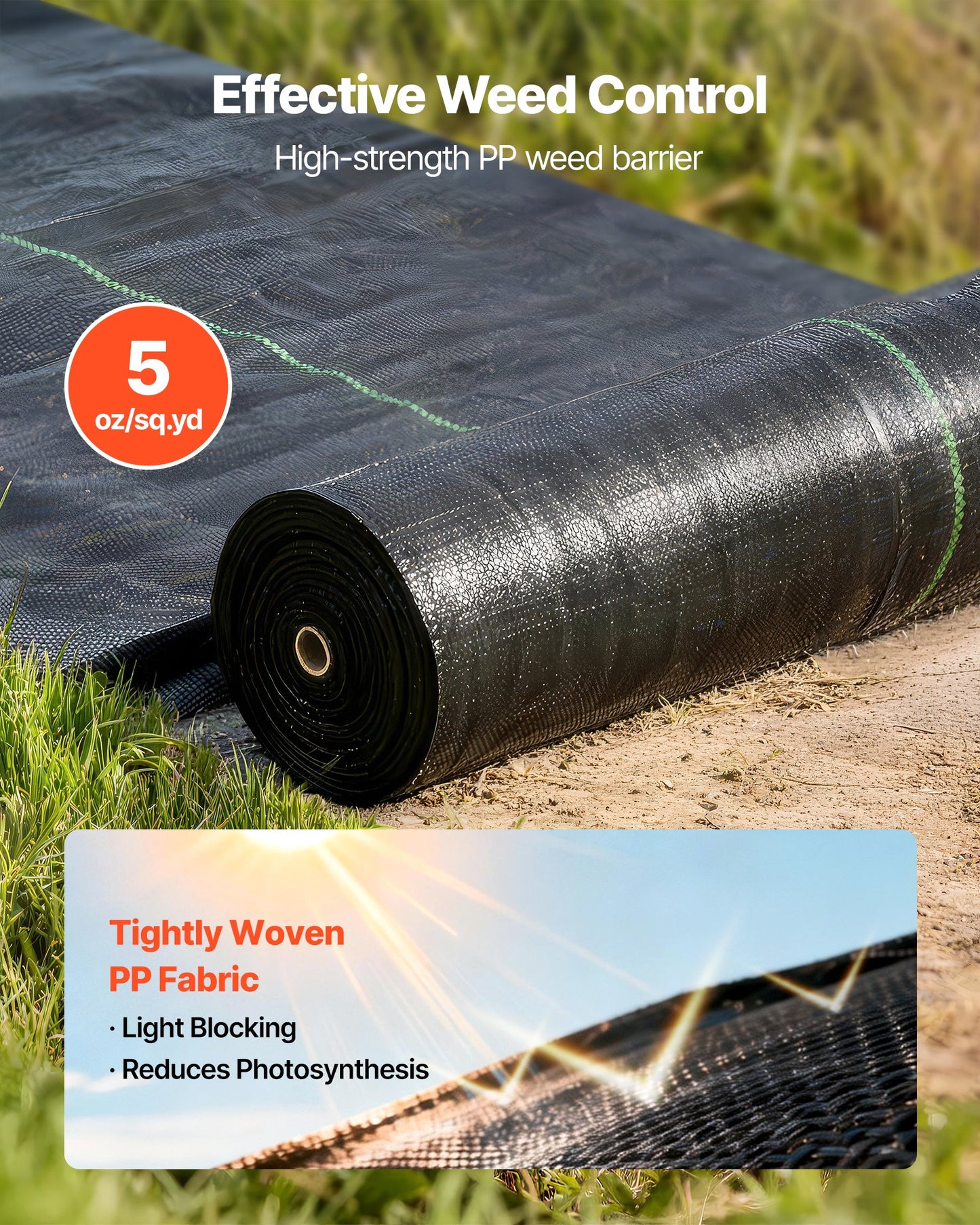 Heavy Duty Garden Landscape Fabric 3x100FT Weed Control Ground Cover Black