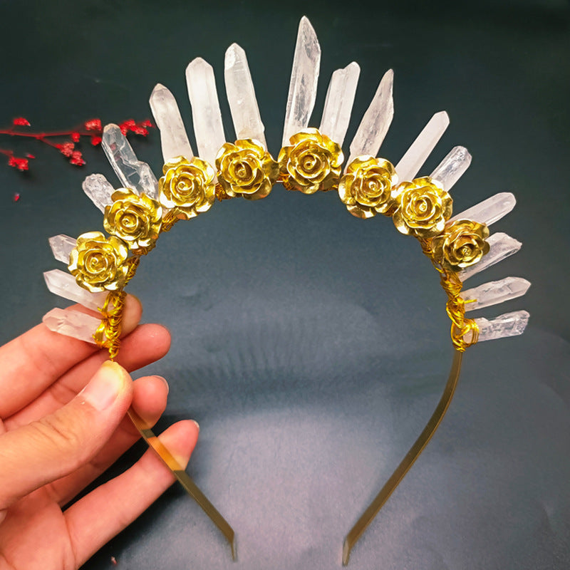 White Crystal Hair Band Crown Hair Accessory for Women