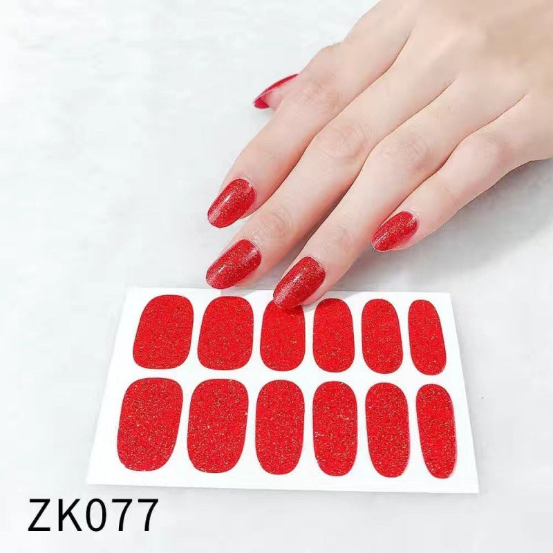 Waterproof Nail Stickers - Cute Peach Design