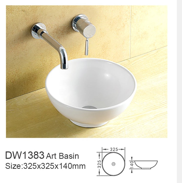 Mini Ceramic Bathroom Wash Basin - Modern White Compact Sink