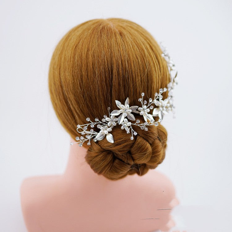 Silver Imitation Pearl Wedding Headband