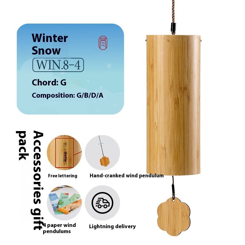 8-Tone Four Seasons Wind Chimes - Bamboo Modern Garden Decor Gift