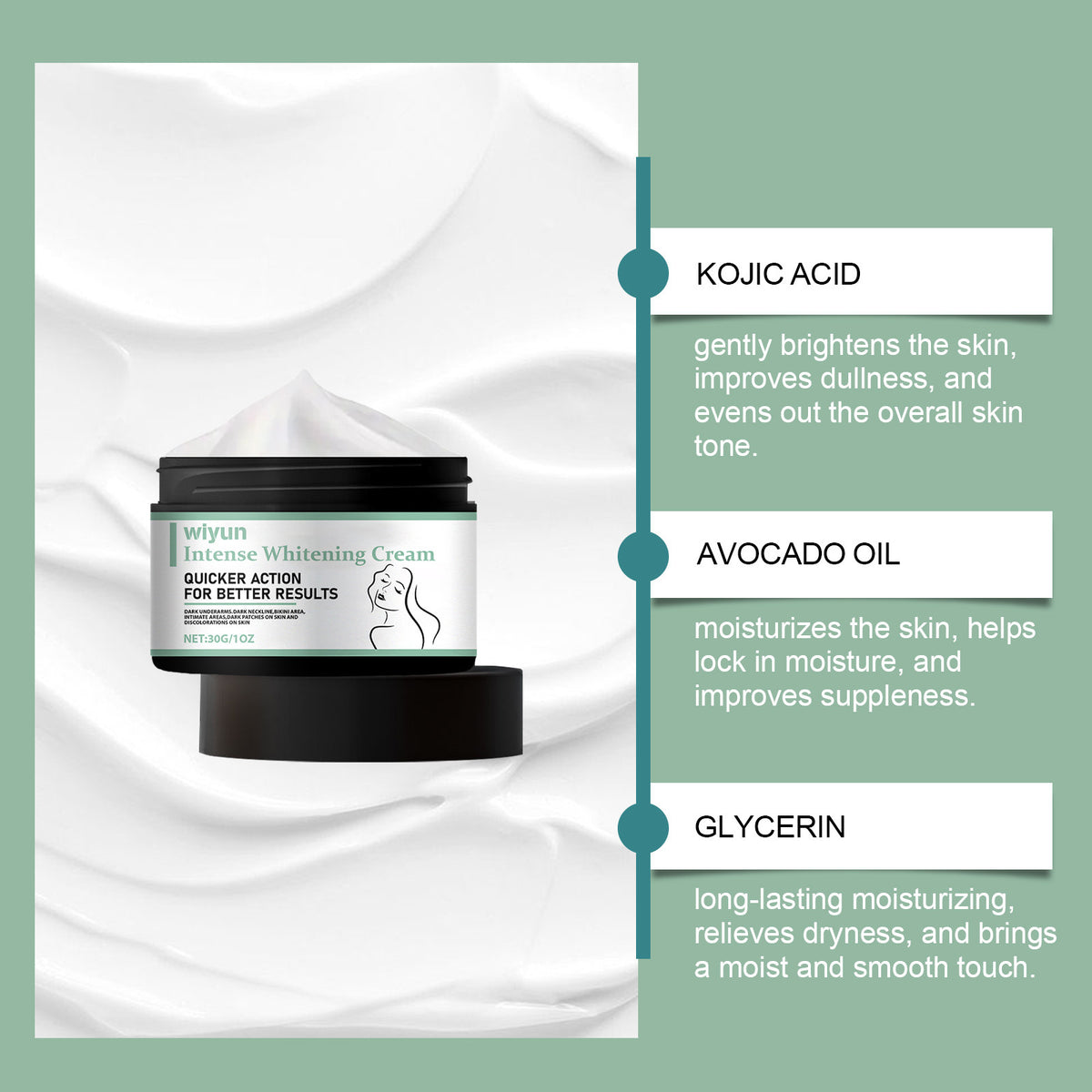 Neck Cream - Moisturizing & Brightening Formula for Skin Care, 30g