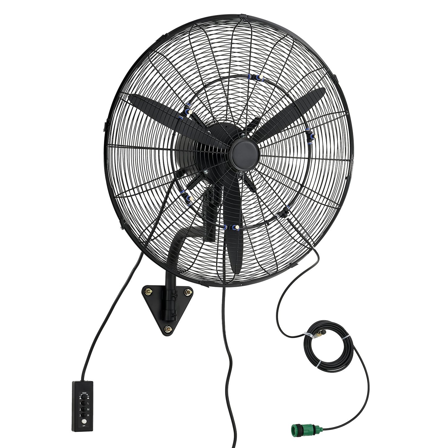 24-Inch Wall Mount Fan with Oscillation and Mist - Industrial & Commercial Use