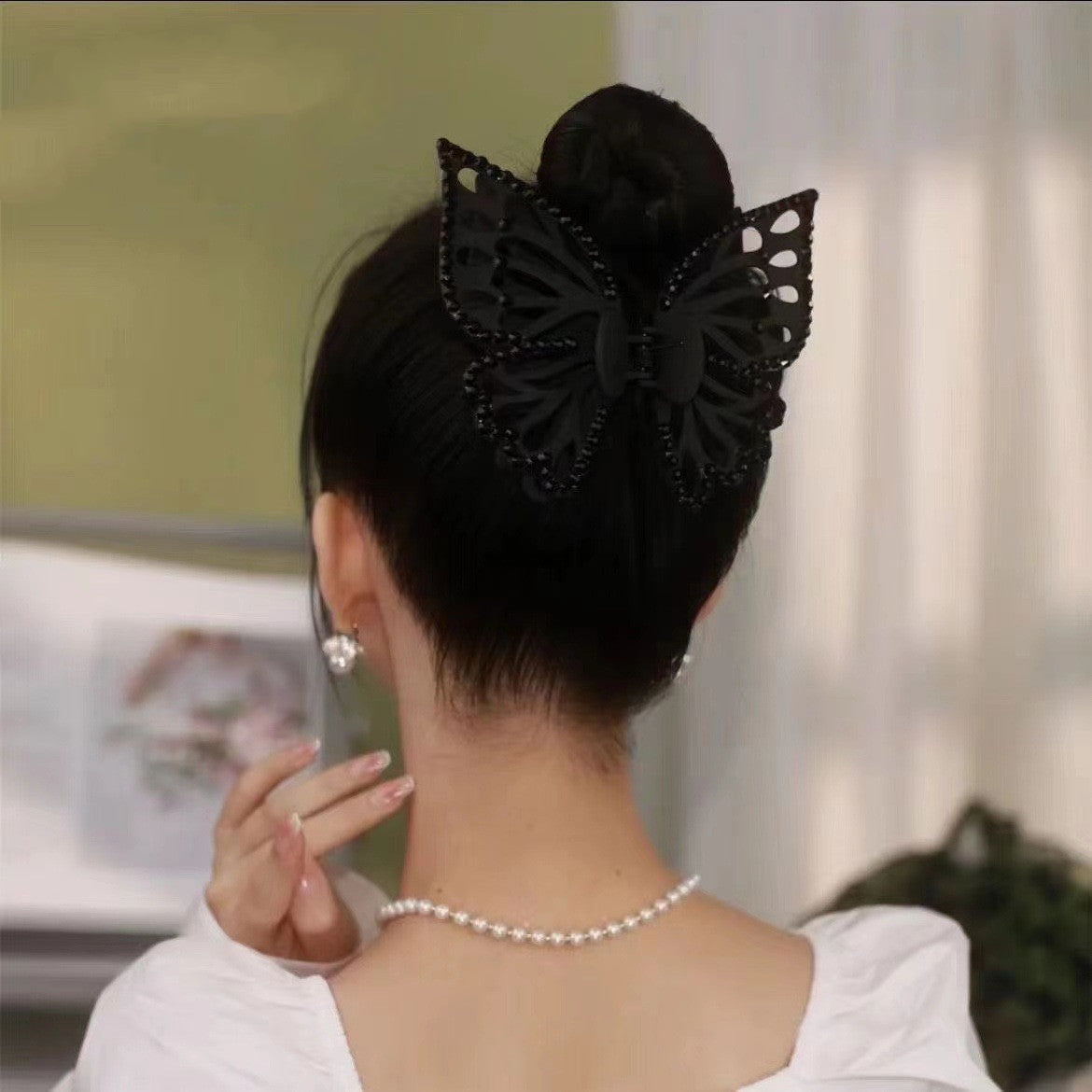 Silicone Hair Clip - Black Double Layer