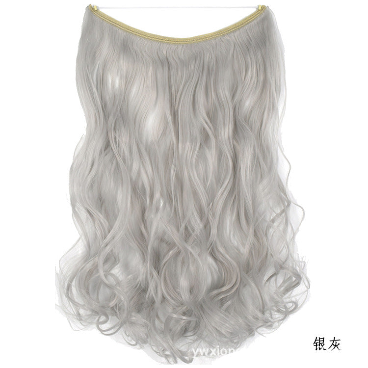Seamless Hair Extension Wig Set for Women - High-Temperature Fiber, Multiple Colors