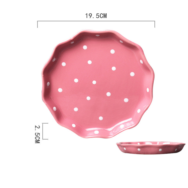 Ceramic Hand-Painted Western Style Breakfast Plate 8 Inch Microwave Safe