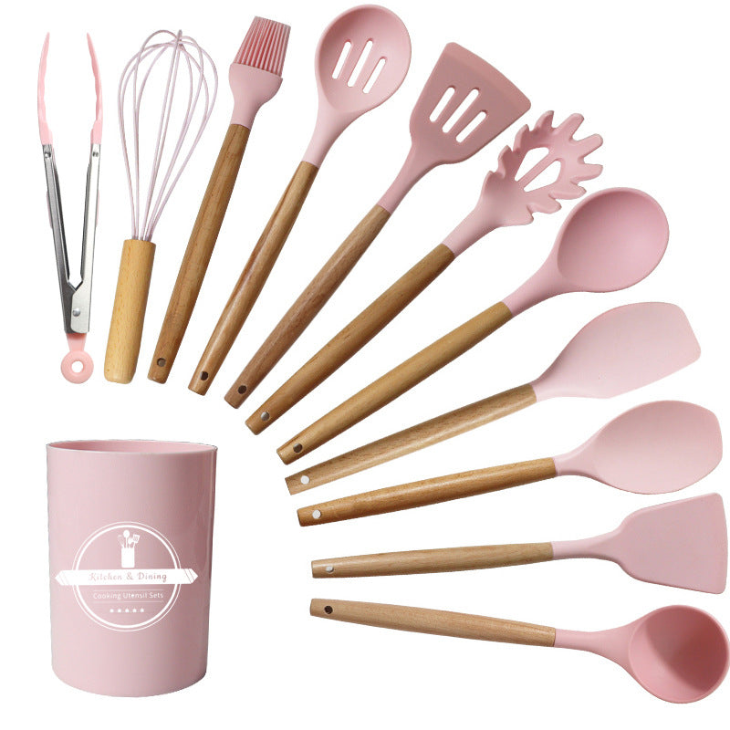 Silicone Soup Spoon & Pan Spatula Set Non-Stick High Temp Kitchen Utensils