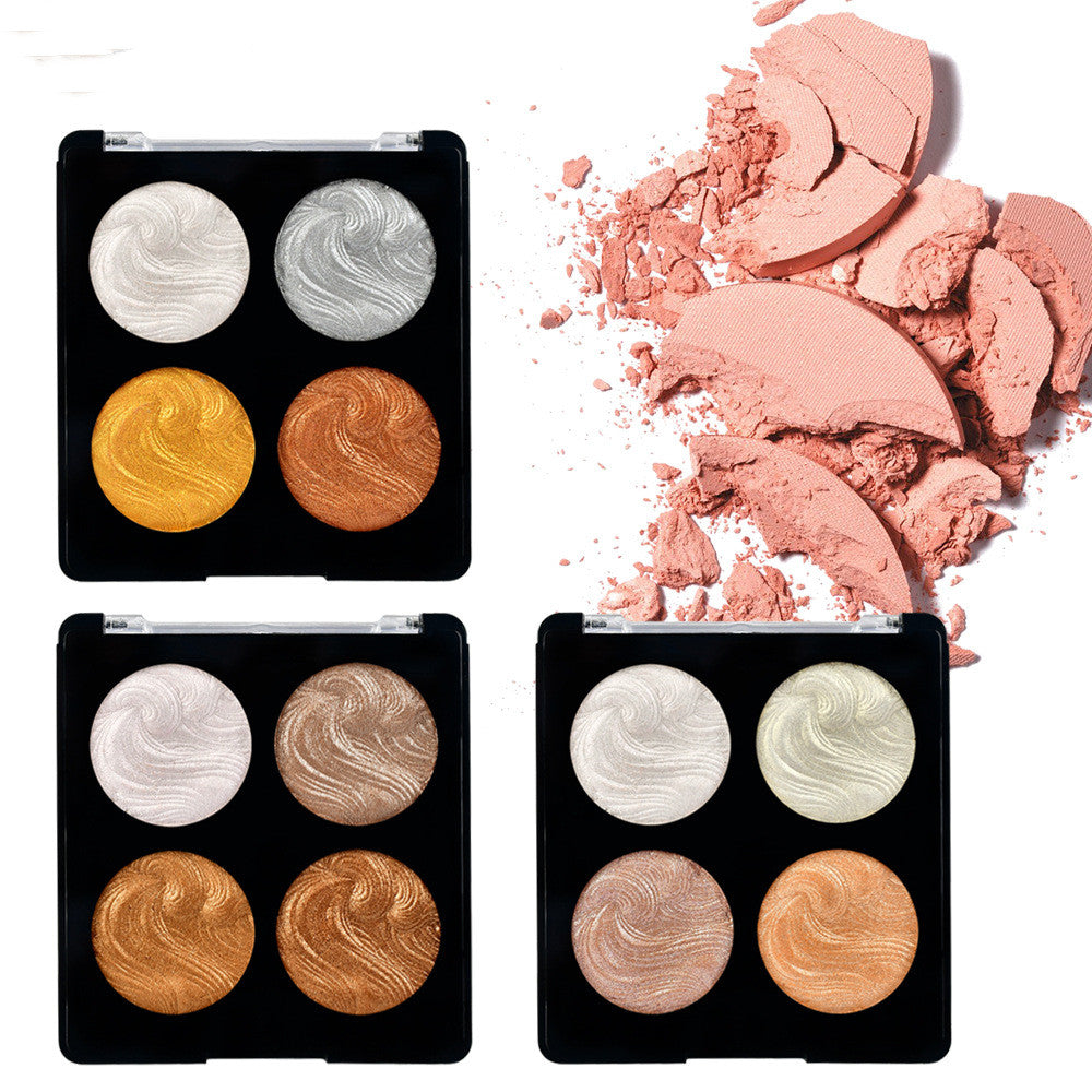 4-Color Highlighting Eyeshadow Palette Brightening Cake Makeup Set - CJ