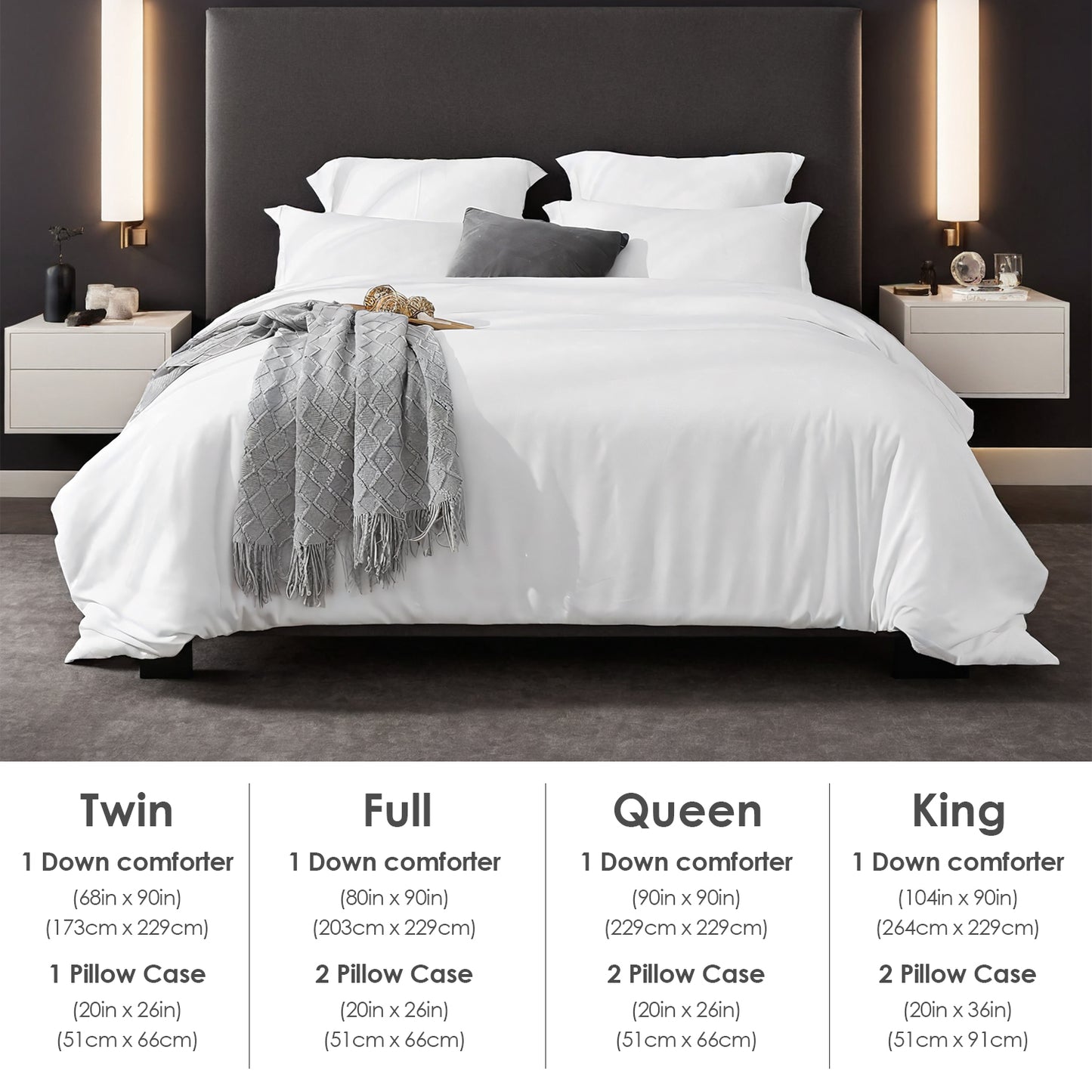 Oversized Duvet Cover Set - Premium Microfiber, Minimalist Design