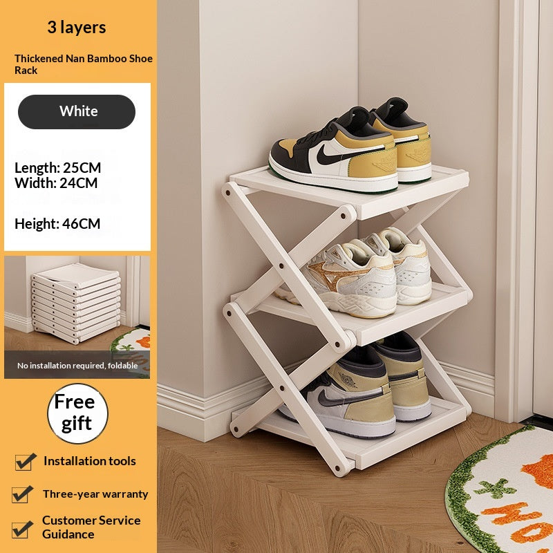 Foldable Shoe Rack for Entryway Space Saving No Assembly Needed