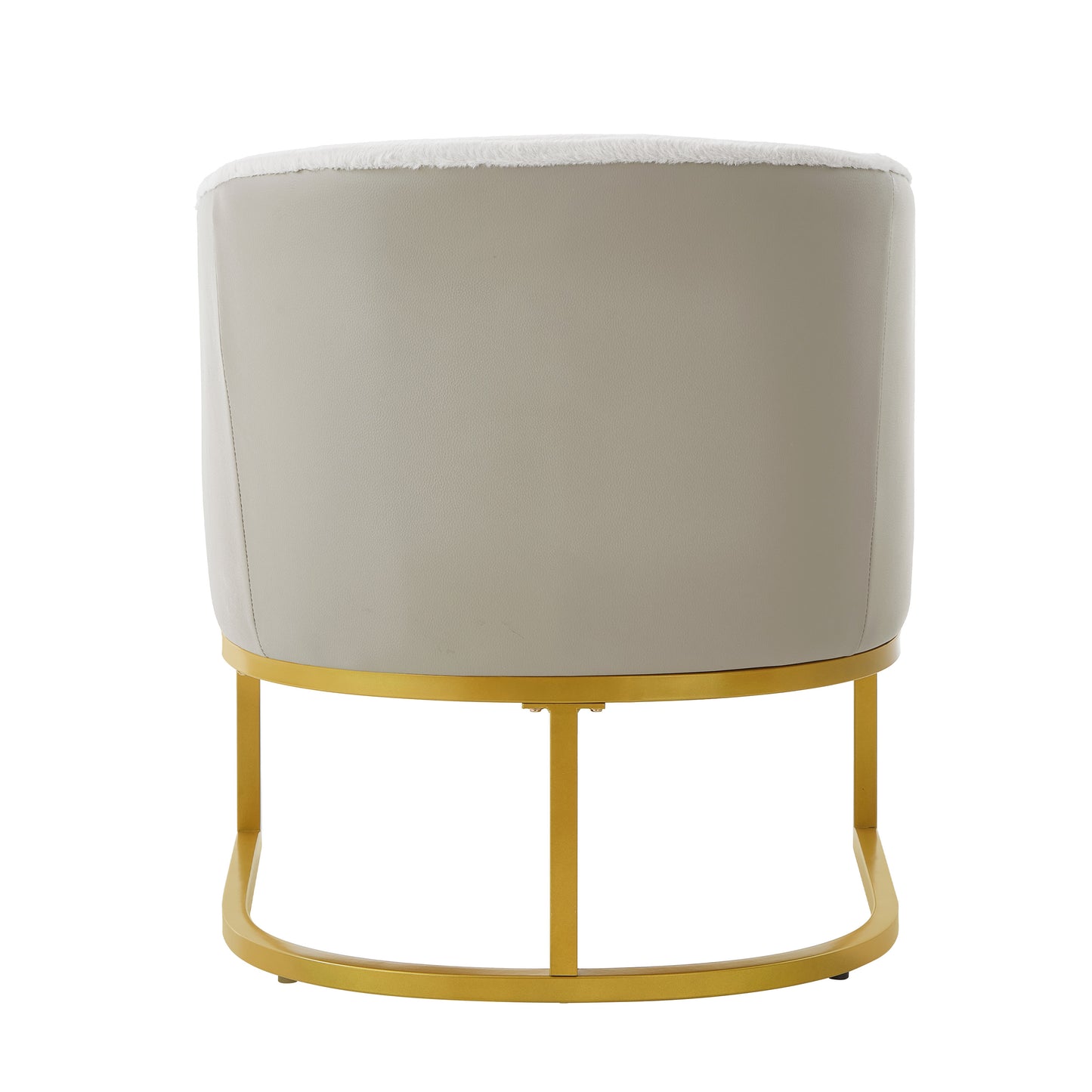 Cozy Upholstered Accent Chair with Gold Frame - Beige