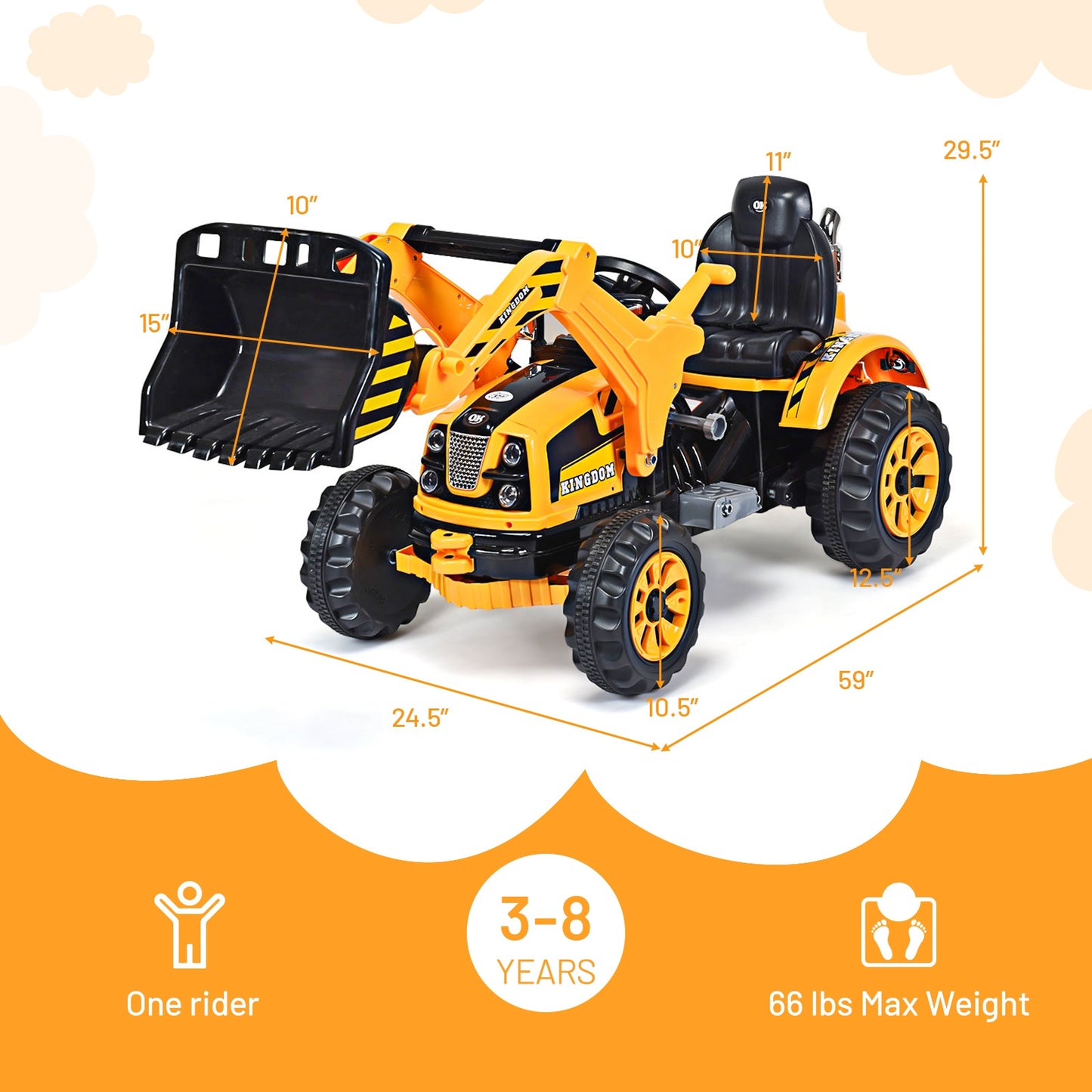 Kids Ride-On Dumper Truck - Battery Powered Yellow Toy