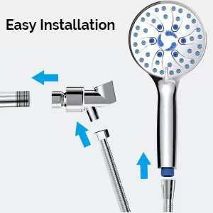 Multifunctional Shower Head with Pressurized Nozzle and Hose - Adjustable Spray Massage Rain