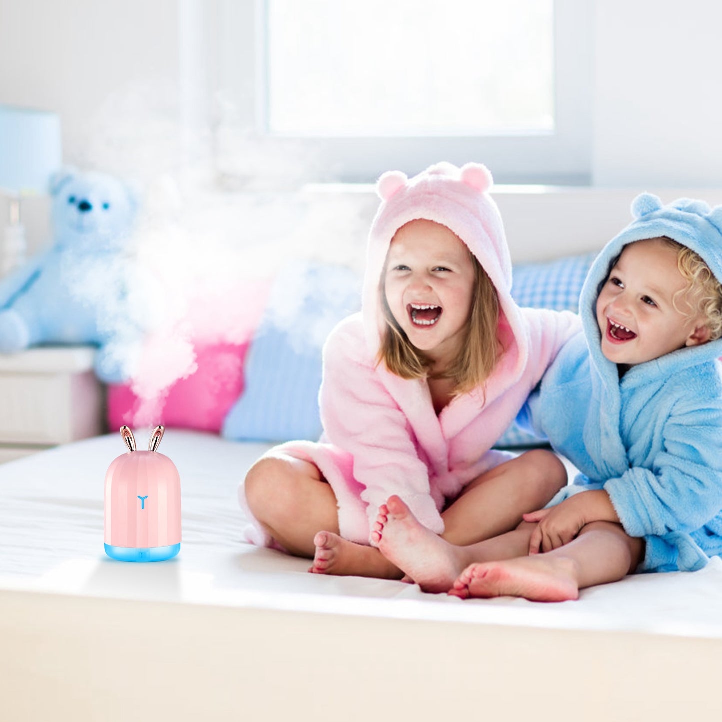 Ultrasonic Air Humidifier with 7 Color Breathing Lights, Auto Shut-Off for Home Office Yoga
