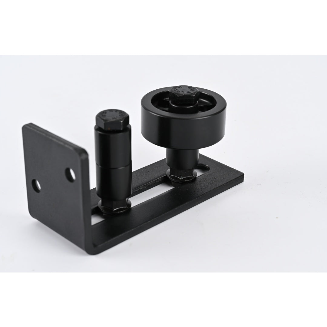 8 FT Double Sliding Barn Door Track Kit - Black Hardware