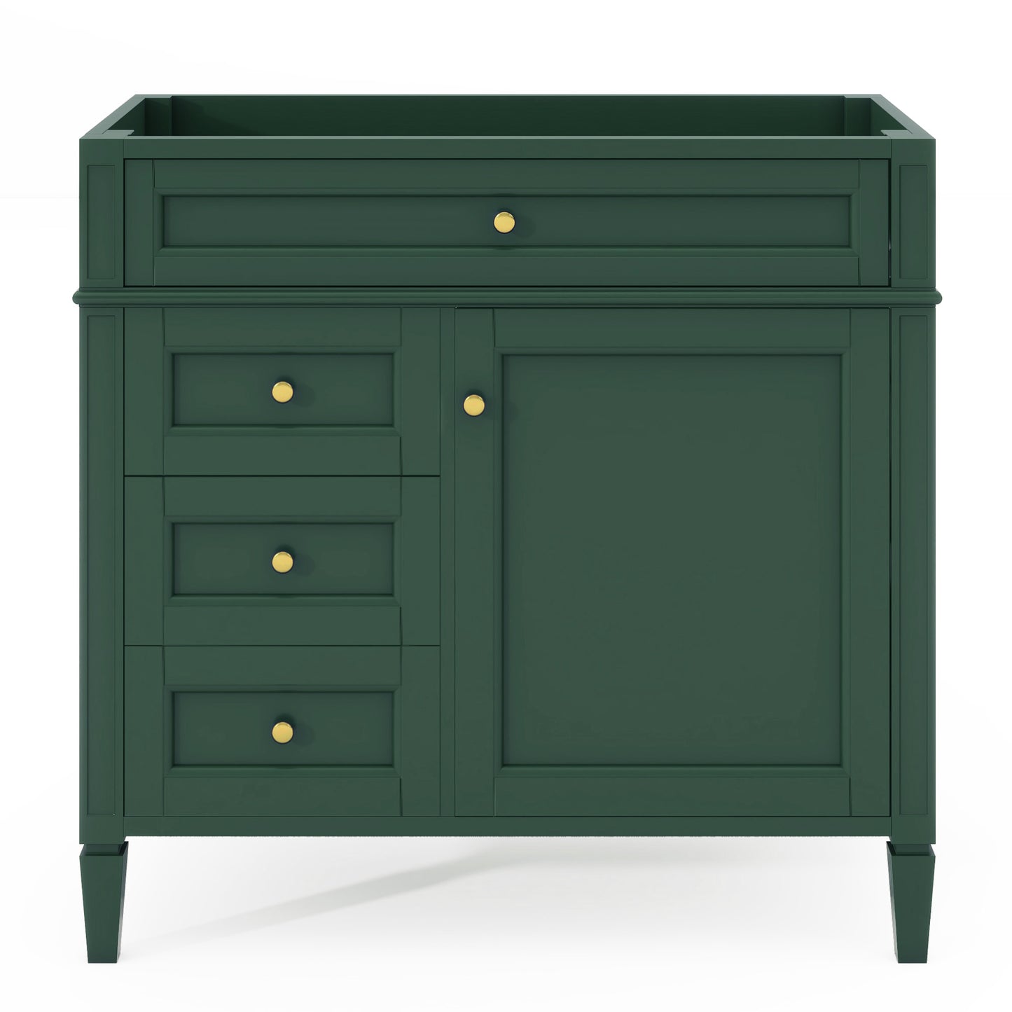 36'' Modern Bathroom Vanity Cabinet - Green, 3 Drawers