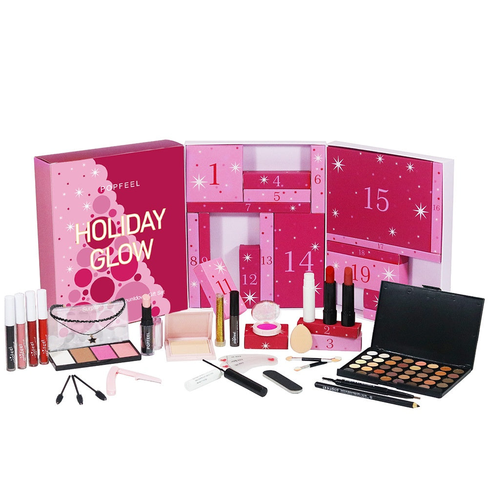 Makeup Set with Earth Tone Eyeshadows, Lip Gloss & Lipstick for Beginners