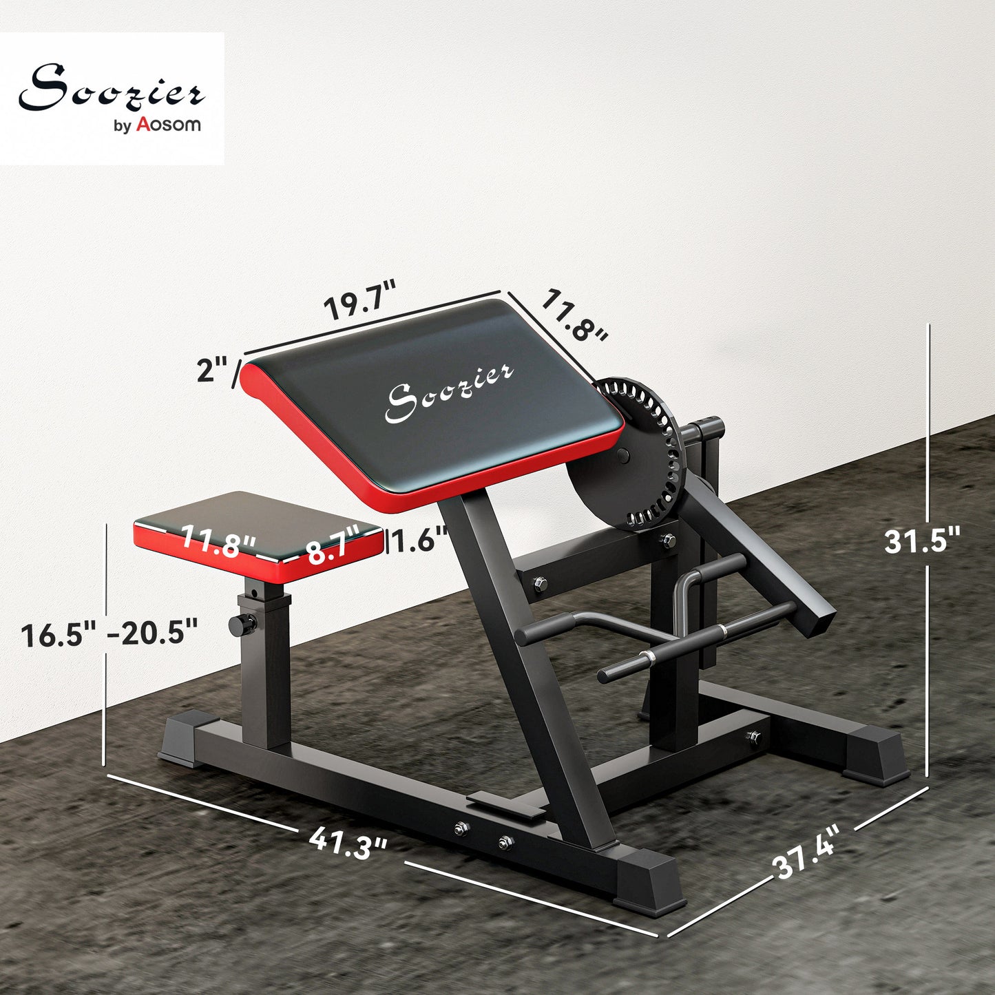 2-in-1 Bicep Preacher Curl Bench with Adjustable Seat & Elbow Cushion