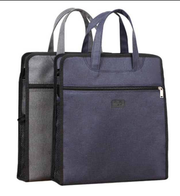 Gray Portable Document Bag with Foam Cloth - Vertical File Organizer