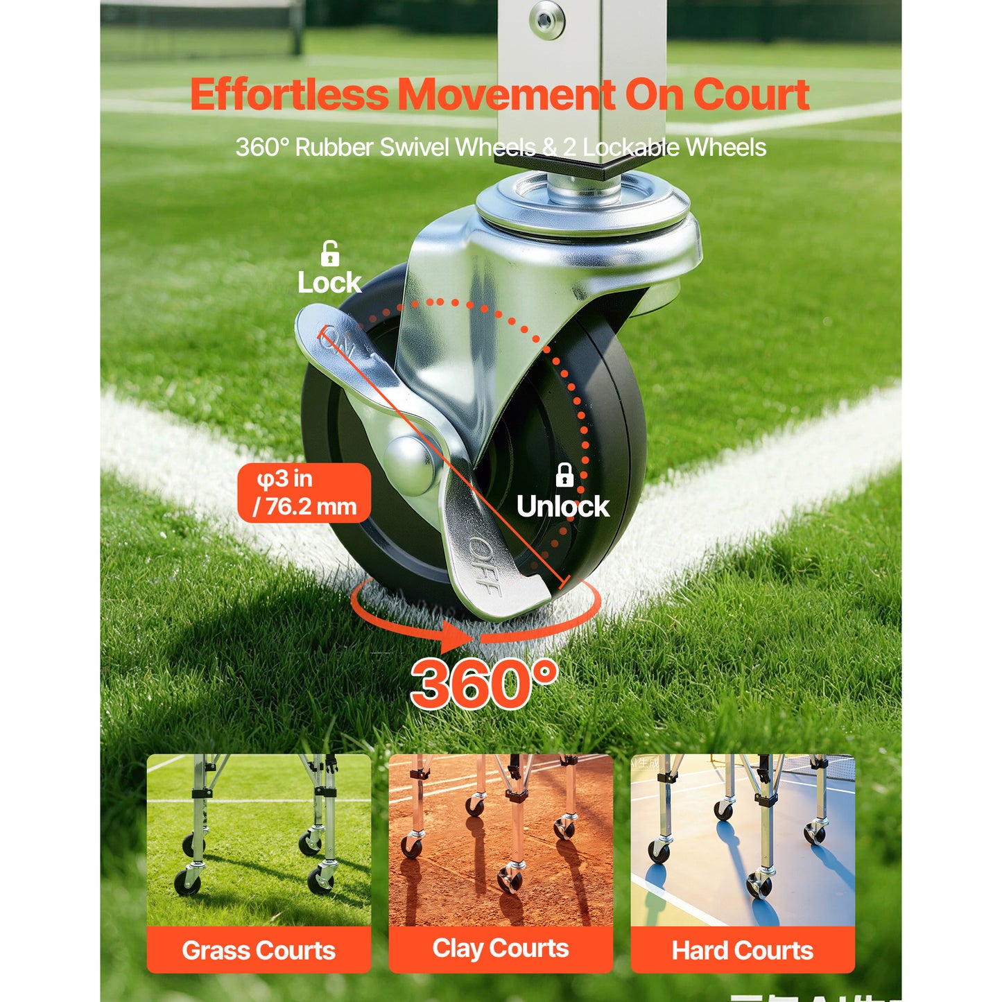 Tennis Ball Hopper with Wheels - Holds 200 Balls, Foldable Pickup Basket for Training