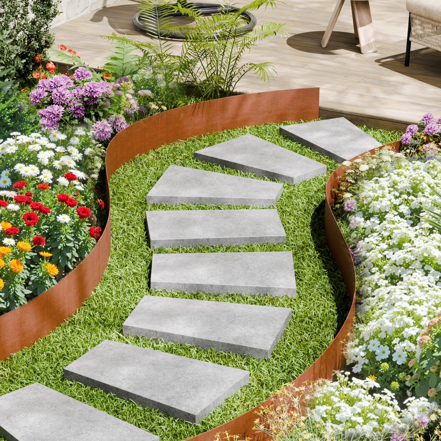 Steel Landscape Edging 6-Pack - Weather-Resistant Garden Border