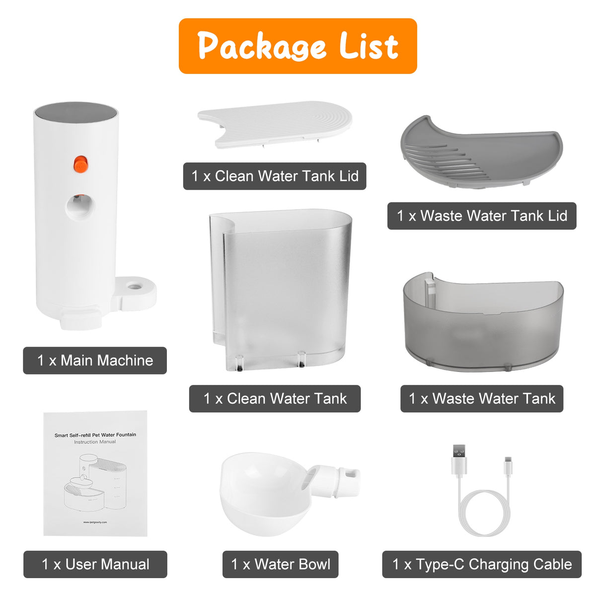 Automatic Pet Water Fountain 3L Rechargeable Cat & Small Dog Dispenser