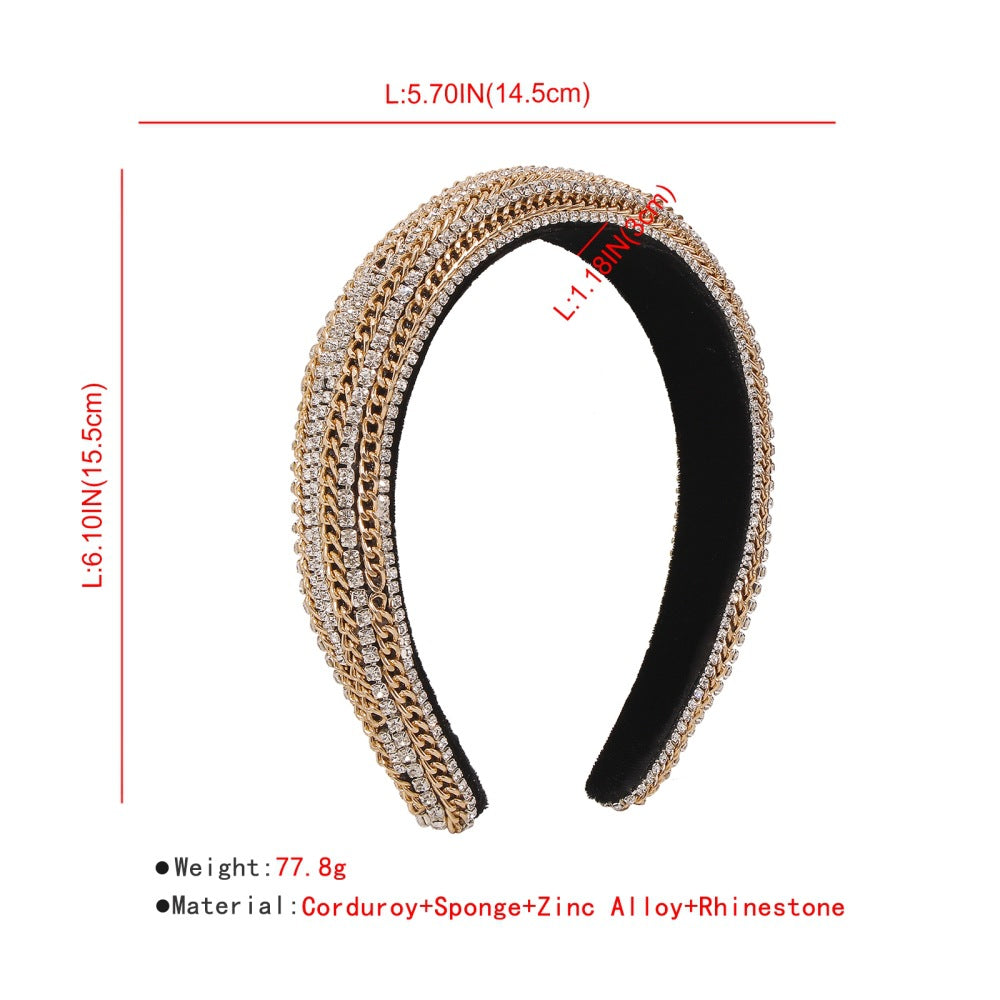 Velvet Hair Band with Diamond Details