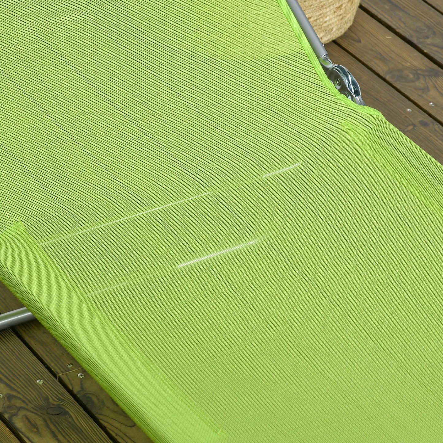 2 Piece Folding Chaise Lounge Chairs Set - Green, Reclining Back