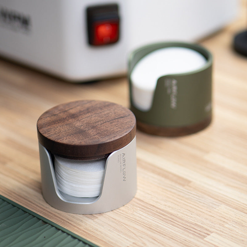 Universal Coffee Filter Paper Holder - Modern Aluminum & Wood Design