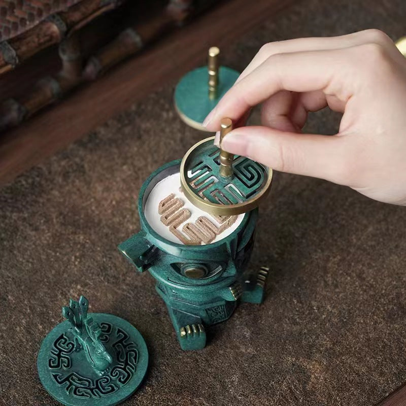 Chinese Copper Incense Burner Set - Home Fragrance & Decor