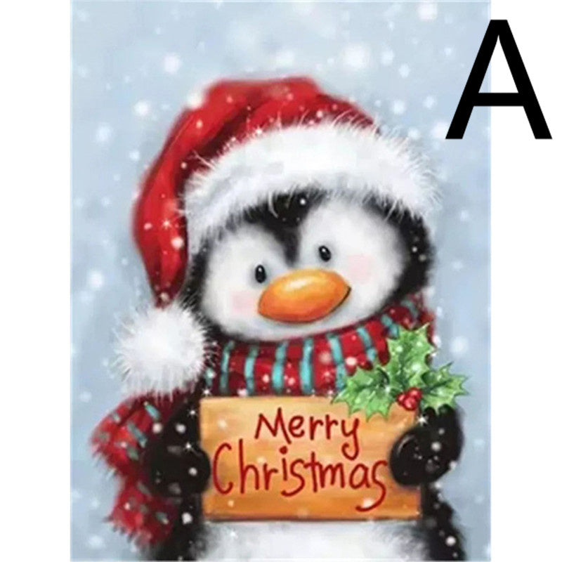 5D Cartoon Diamond Painting Kit for Animals - Penguin Embroidery Craft