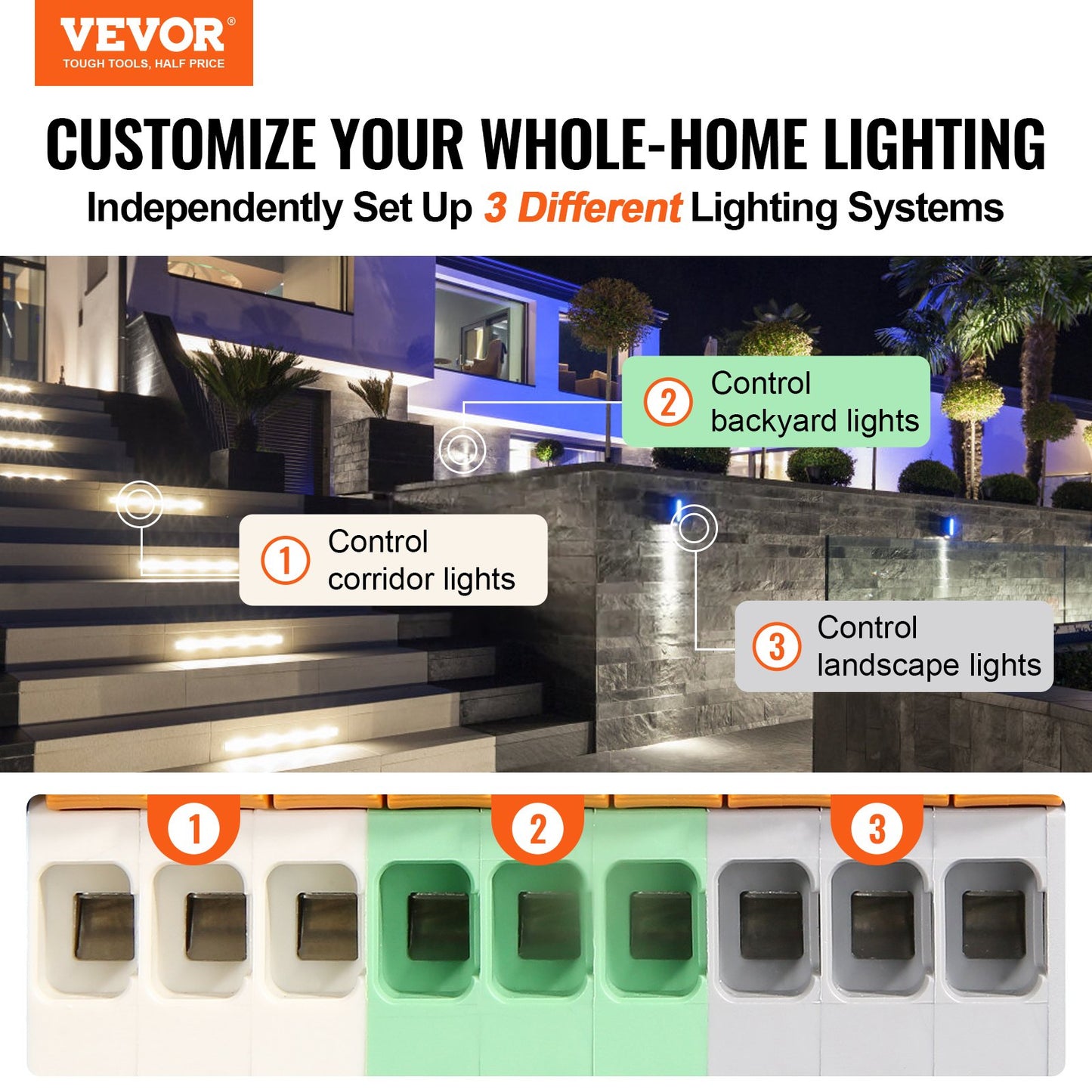 600W Low Voltage Landscape Transformer with Timer & Photocell - Waterproof Outdoor Lighting