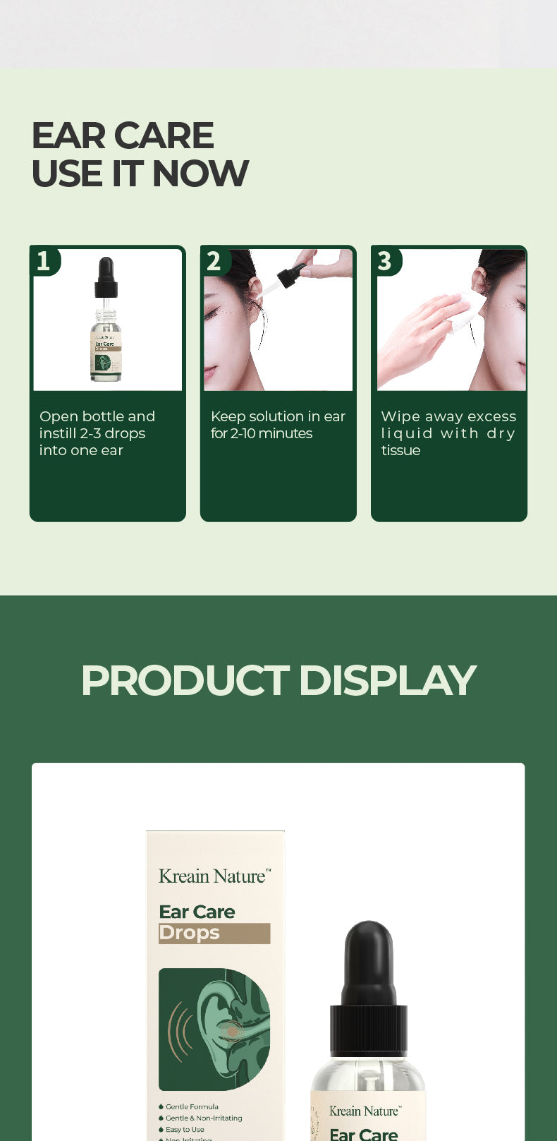 Nature Ear Care Drops - Gentle Non-Irritating Formula