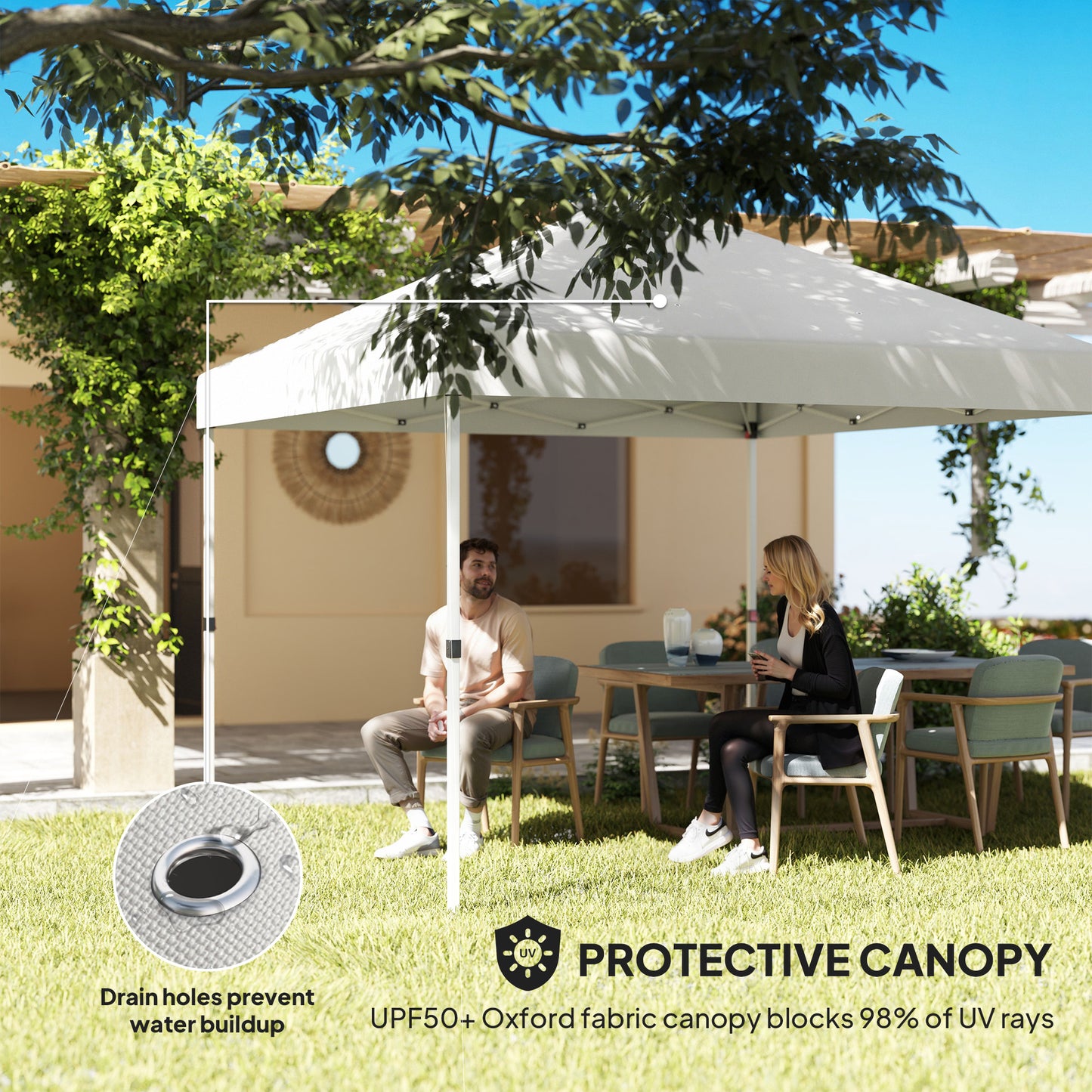 10x10 Pop Up Canopy Tent with Sidewalls - UV50+ Sun Shelter