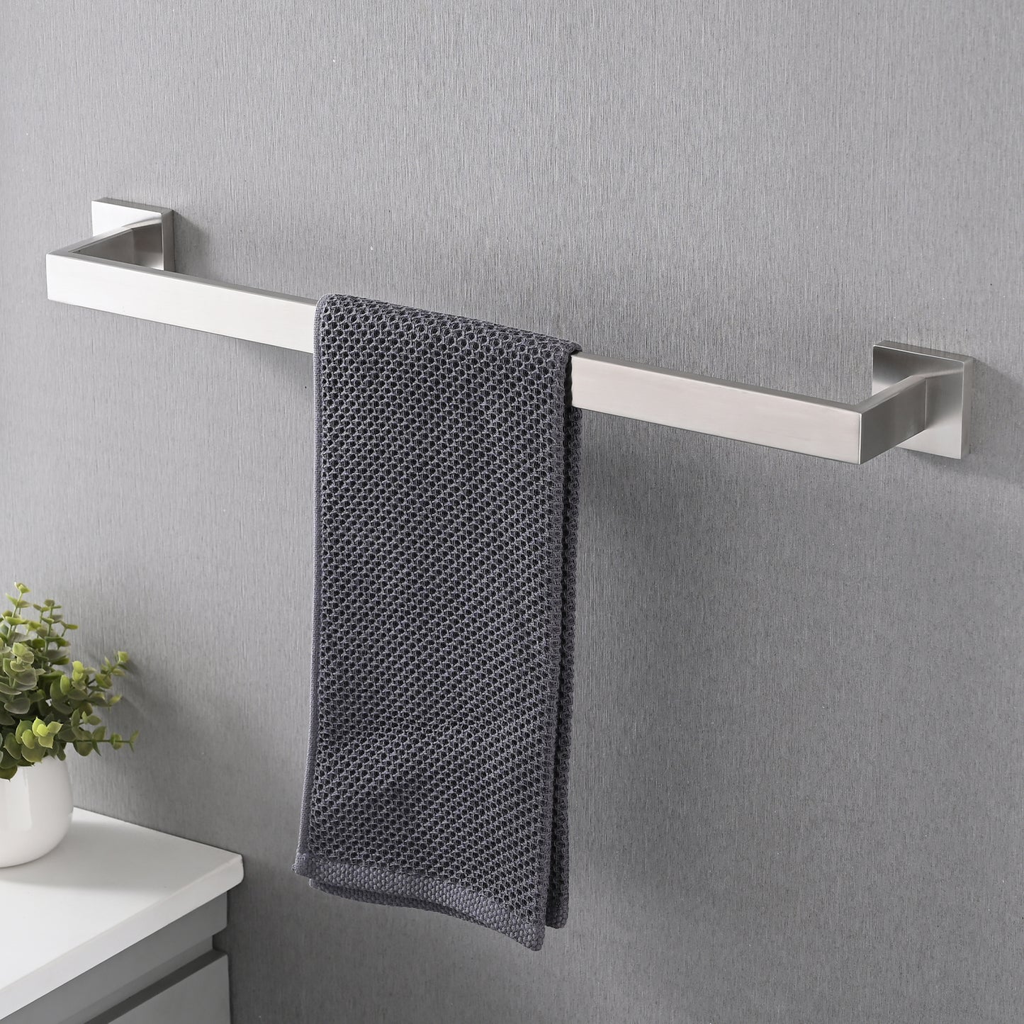 5-Piece Stainless Steel Bathroom Accessory Set - Brushed Nickel