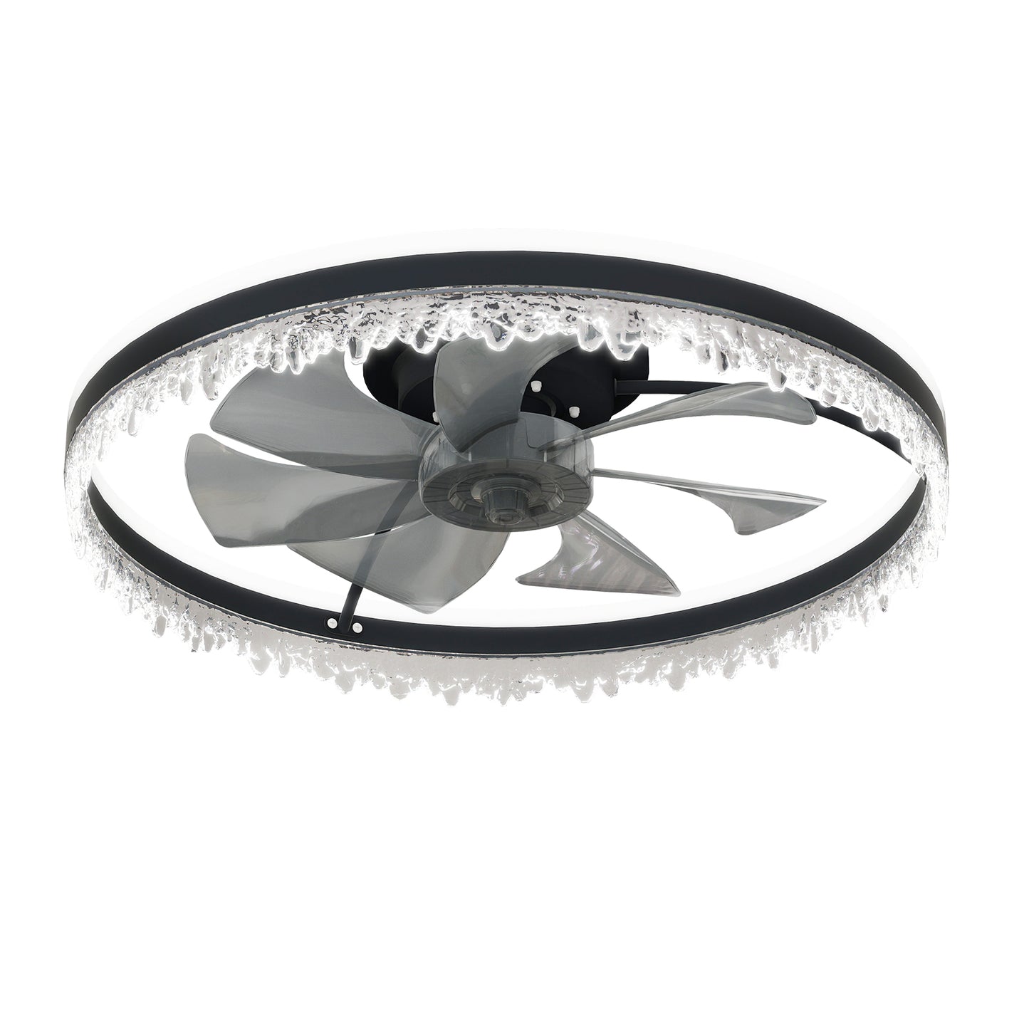 Modern LED Ceiling Fan with Light - 24" Dimmable, Remote Control, Quiet Design