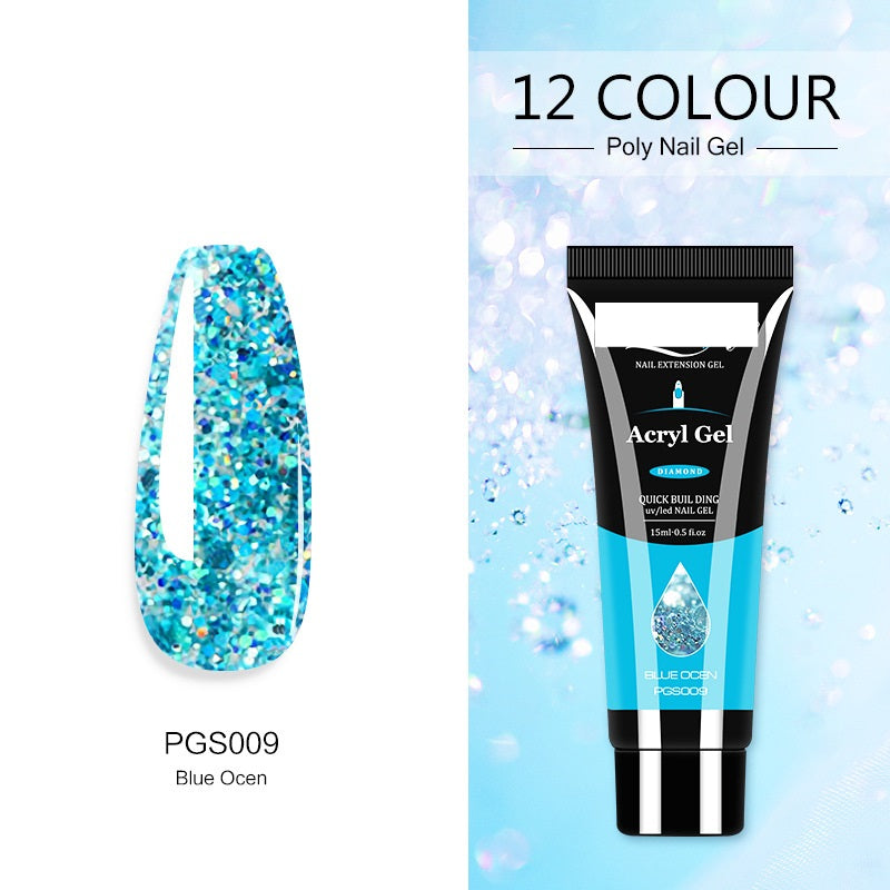 Women's Crystal Nail Polish Extender - Glitter & Capacity Variants 15ML