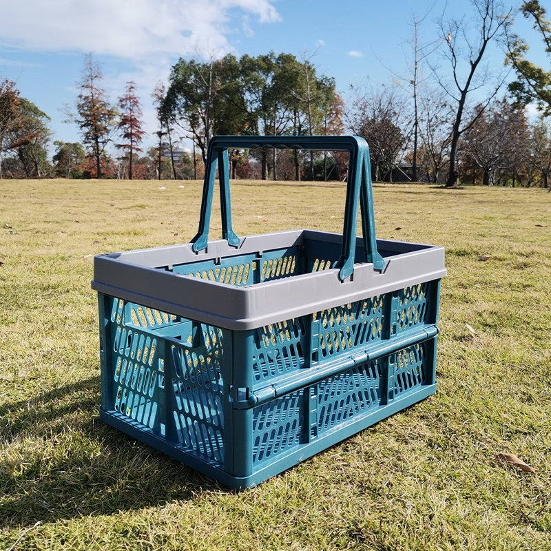 Foldable Picnic Basket - Large Portable Food & Grocery Carrier for Outings