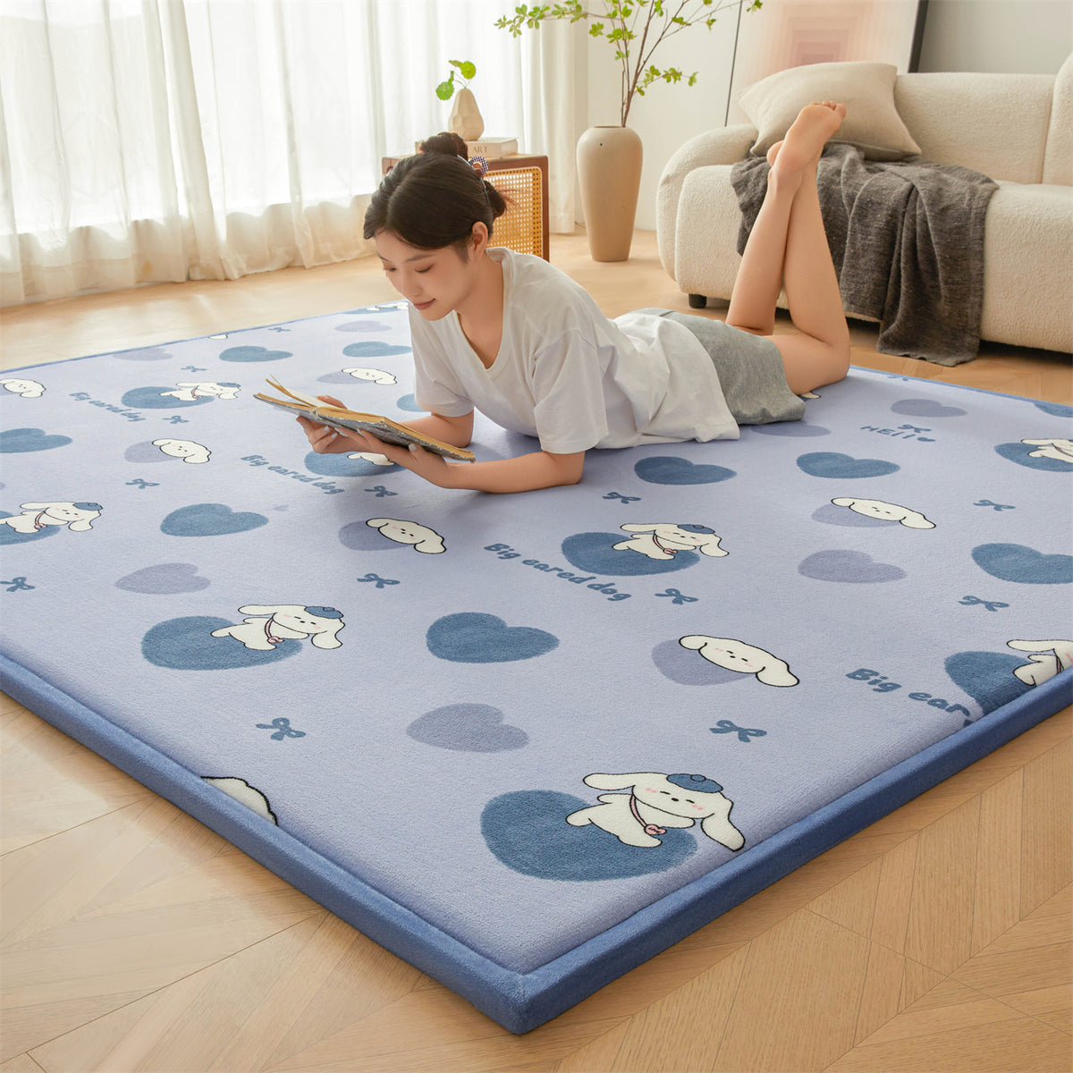 Children's Thick Coral Fleece Rug - Soft Playroom Carpet for Kids