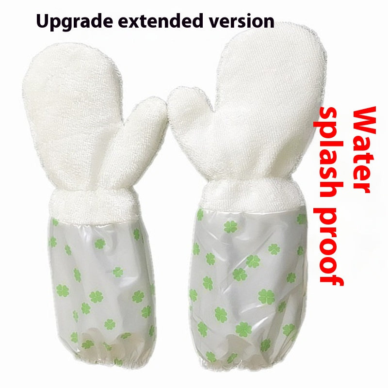 Waterproof Bamboo Fiber Dishwashing Gloves for Kitchen Cleaning