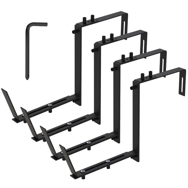 Adjustable Window Planter Brackets for Indoor & Outdoor Gardens - No Drill Mounts