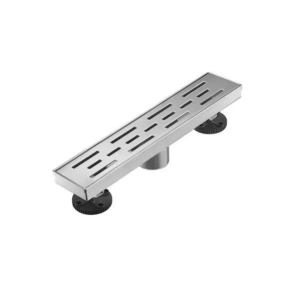 12 Inch Stainless Steel Shower Drain with Removable Brick Pattern Grate and Hair Strainer