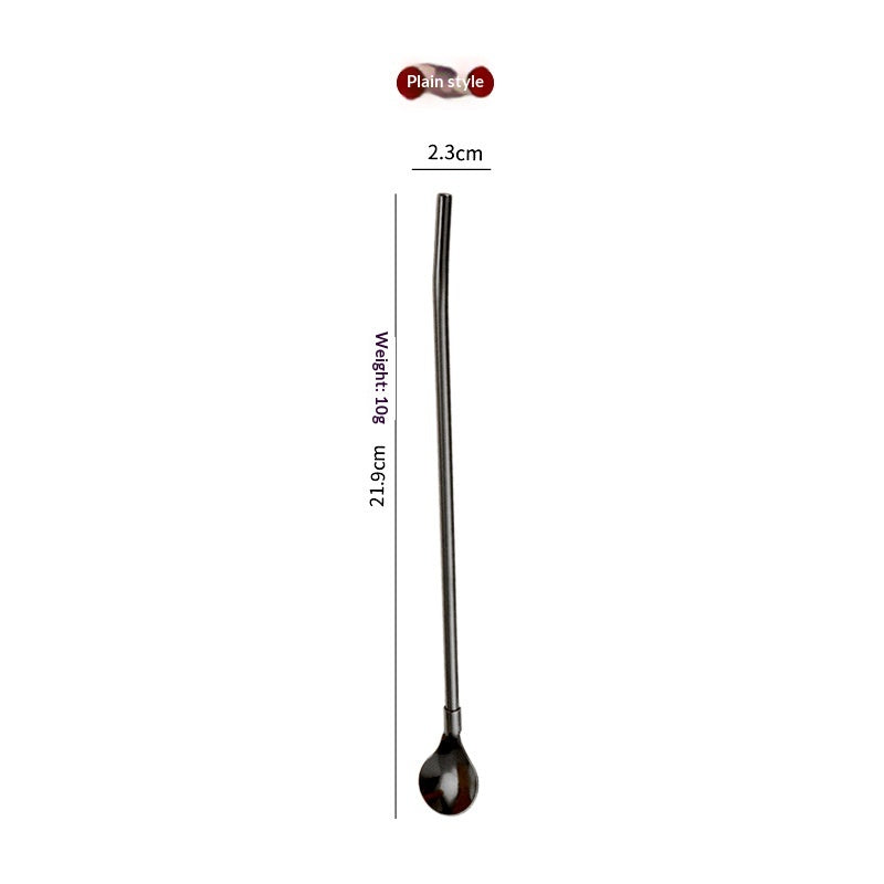 Stainless Steel Straw Spoon Set for Kitchen & Home Storage