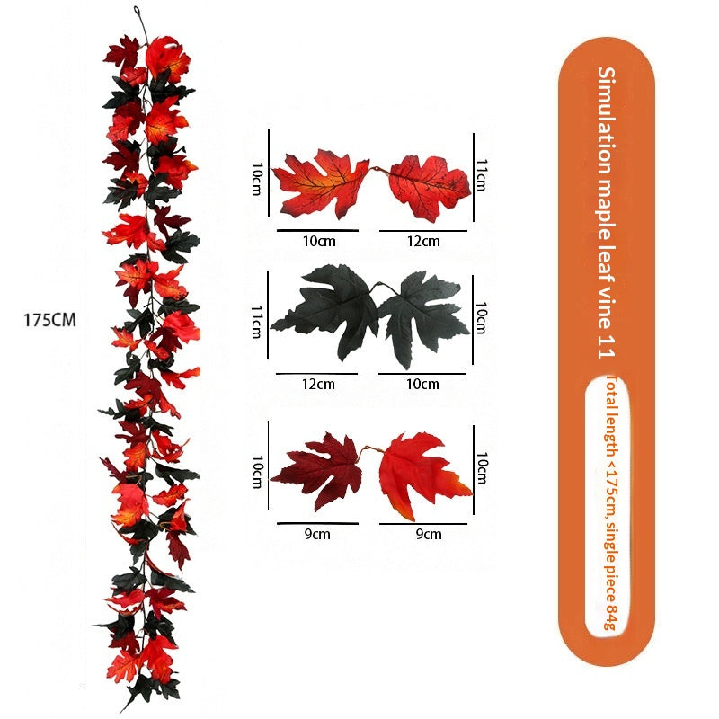 Artificial Maple Leaf Vine Wall Hanging Decoration for Halloween & Fall